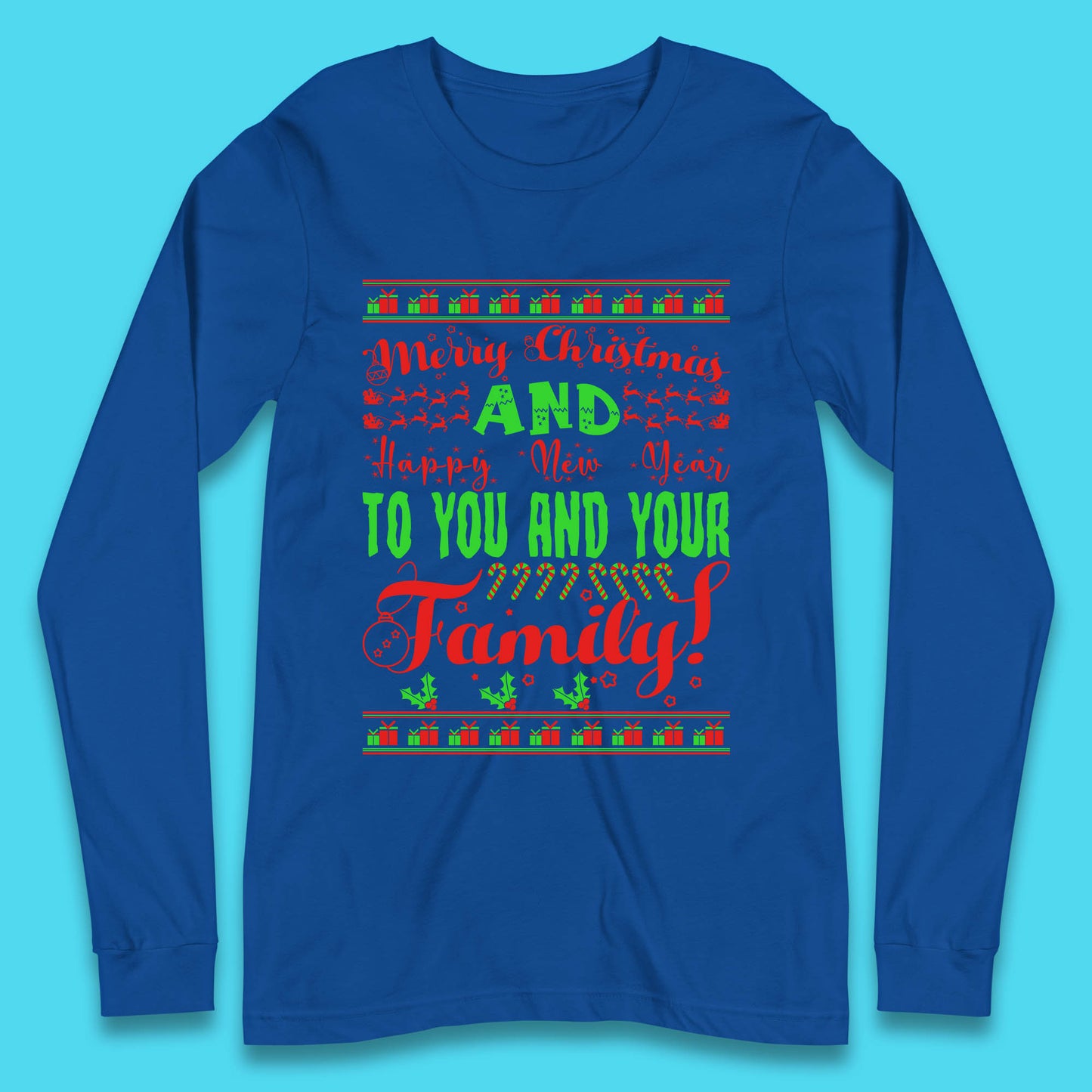 merry christmas family long sleeve t shirt