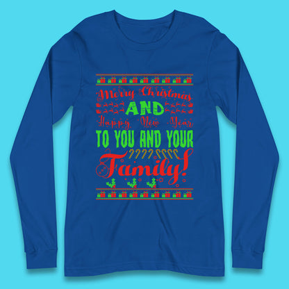 merry christmas family long sleeve t shirt