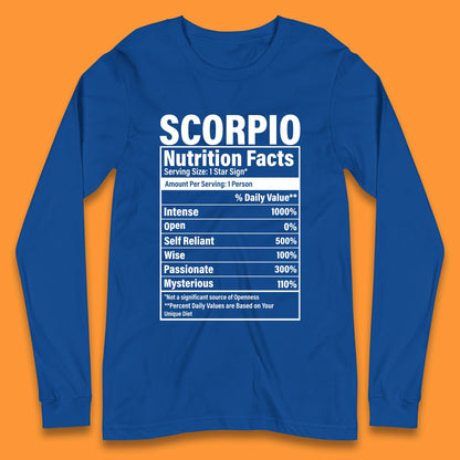 Scorpio Nutrition Facts Long Sleeve T-Shirt