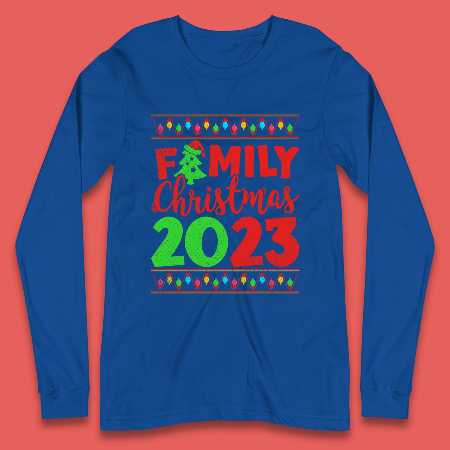 Family Christmas 2023 Merry Christmas Squad Xmas Matching Costume Long Sleeve T Shirt