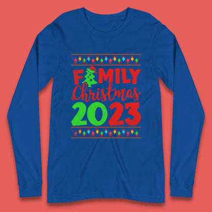 Family Christmas 2023 Merry Christmas Squad Xmas Matching Costume Long Sleeve T Shirt