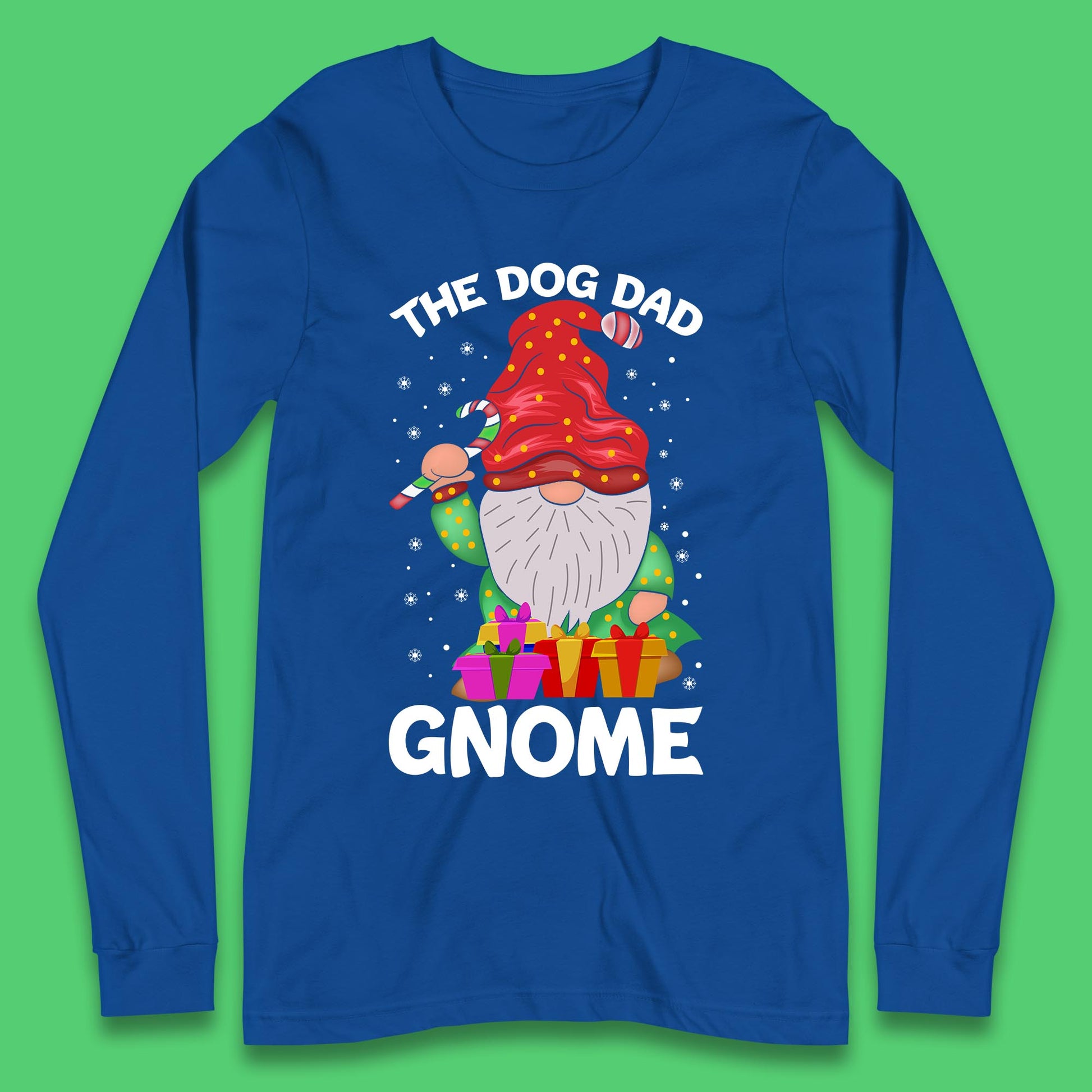 the dog dad gnome christmas long sleeve t shirt