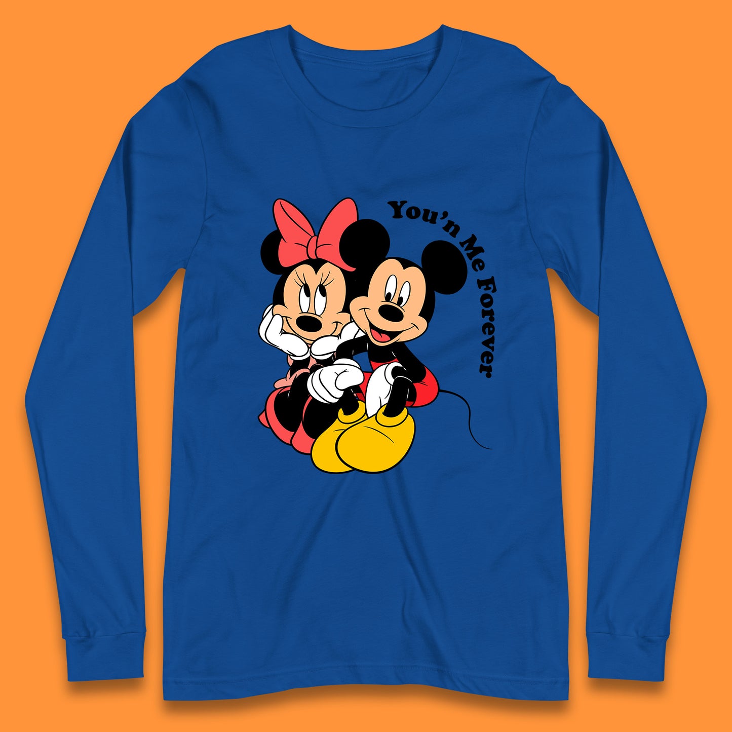 You'n Me Forever Disney Mickey & Minnie Mouse Disneyland Cartoon Characters Disney World Walt Disney Long Sleeve T Shirt