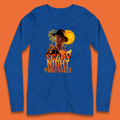 Scary Night Halloween Freddy Krueger Horror Movie Character Spooky Season Long Sleeve T Shirt