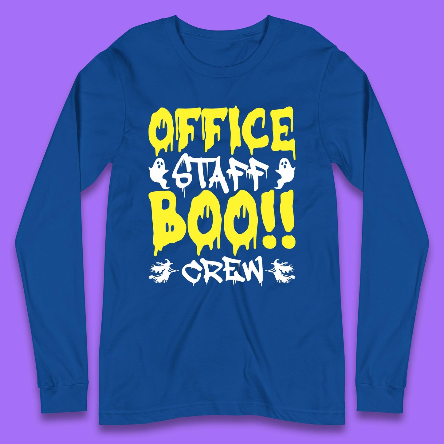 Office Staff Boo Crew Halloween Office Squad Boo Ghost Office Crew Long Sleeve T Shirt