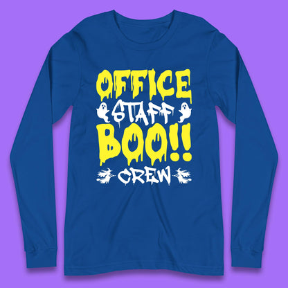 Office Staff Boo Crew Halloween Office Squad Boo Ghost Office Crew Long Sleeve T Shirt