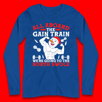 North Swole Snowman Christmas Gym Long Sleeve T-Shirt