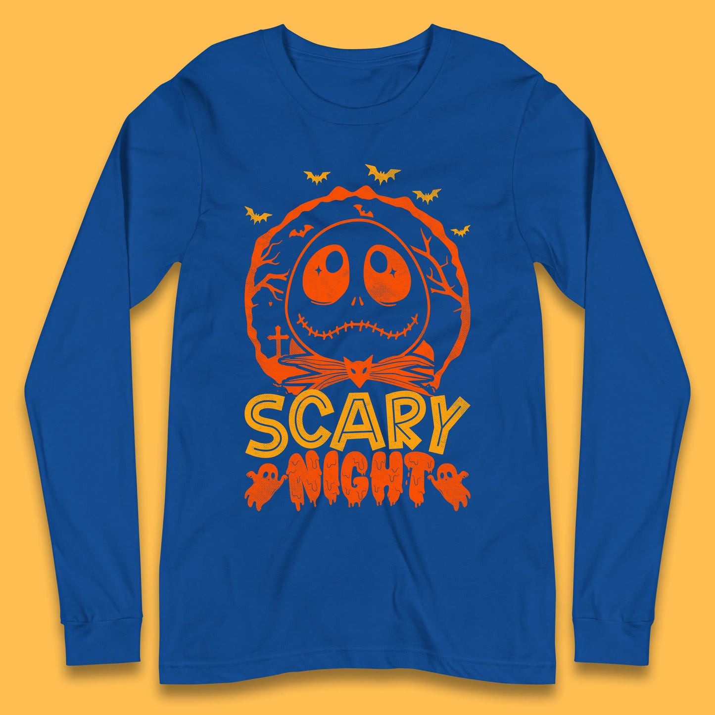 Halloween Scary Night Jack Skellington Long Sleeve T Shirt Nightmare Before Christmas Top