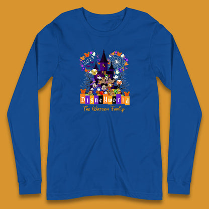 Personalised Disneyworld Halloween Family Disneyland Castle Mickey And Friends Disney Trip Long Sleeve T Shirt