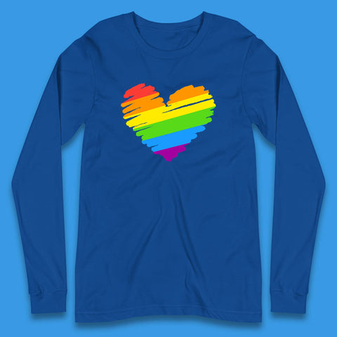 Rainbow Colour Heart Pride LGBTQ Rainbow Pride LGBT Gay Pride Month Long Sleeve T Shirt