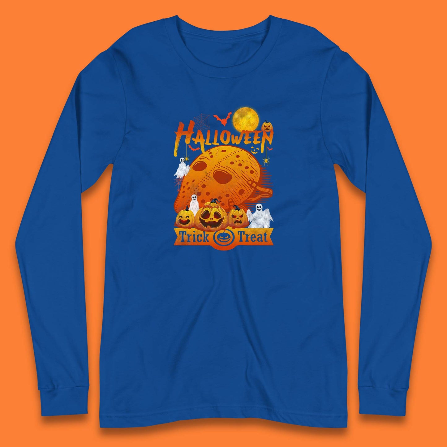 Happy Halloween Jason Voorhees Face Mask Halloween Friday The 13th Horror Movie Halloween Pumpkins Long Sleeve T Shirt