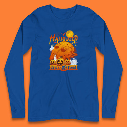 Happy Halloween Jason Voorhees Face Mask Halloween Friday The 13th Horror Movie Halloween Pumpkins Long Sleeve T Shirt