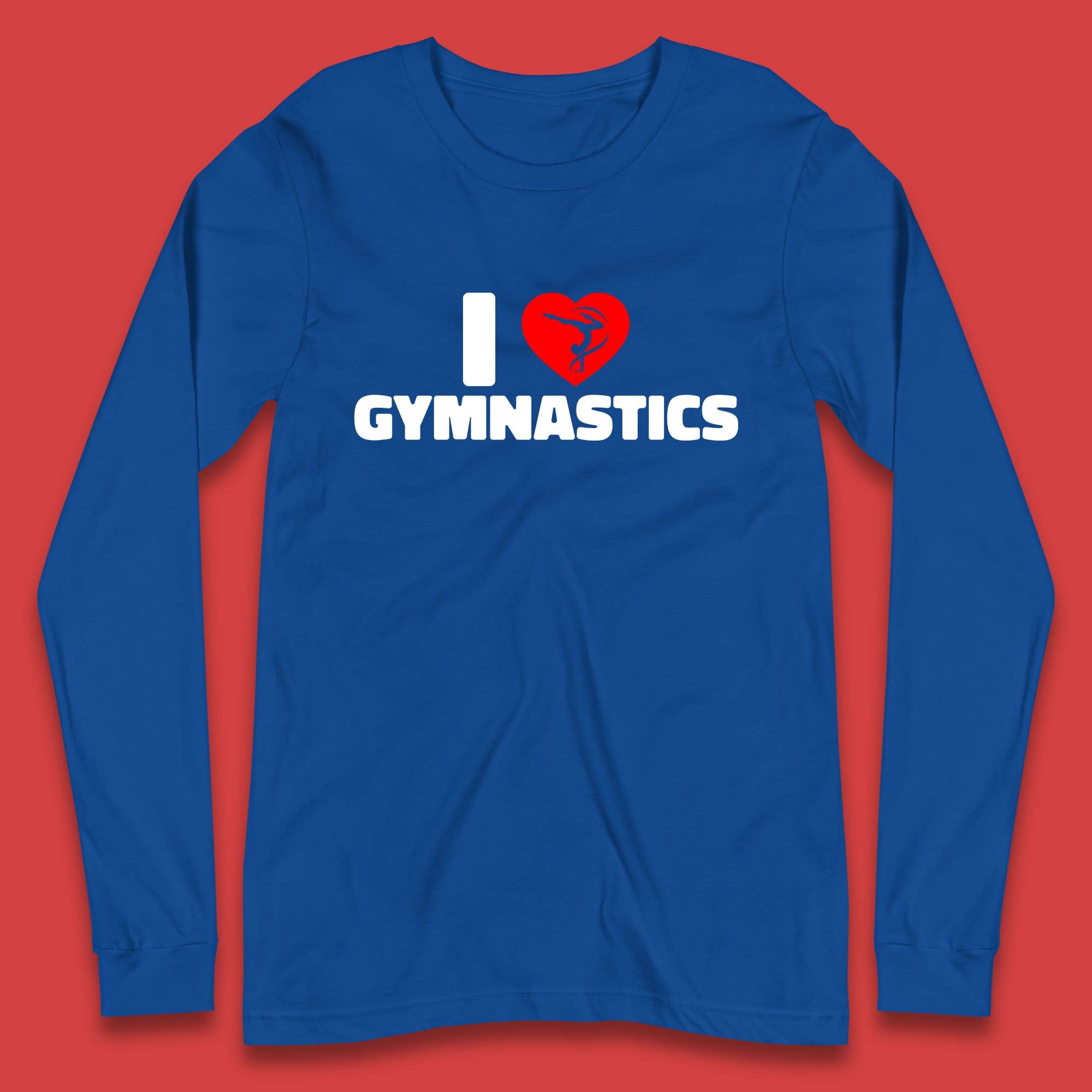 I Love Gymnastics Floor Exercises Sports Heart Gymnast Gymnastics Lover Long Sleeve T Shirt