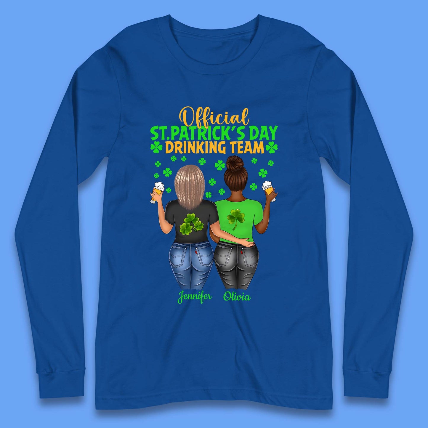 Personalised St. Patrick's Day Drinking Team Long Sleeve T-Shirt