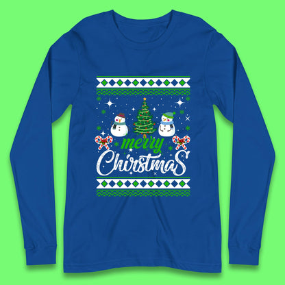 merry christmas snowman long sleeves t shirt
