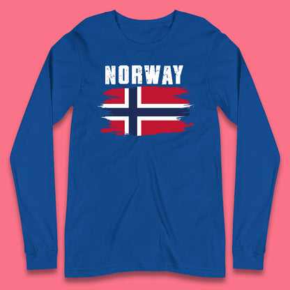 Distressed Norway Flag Kingdom Of Norway Patriotic Norwegian Flag Long Sleeve T Shirt