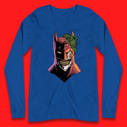 DC Comics Batman Mouth Wall Batman X The Joker Spoof Supervillain Comic Book Character Long Sleeve T Shirt