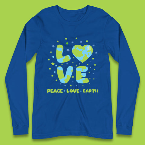Peace Love Earth Environmental Climate Change Save The Earth Long Sleeve T Shirt