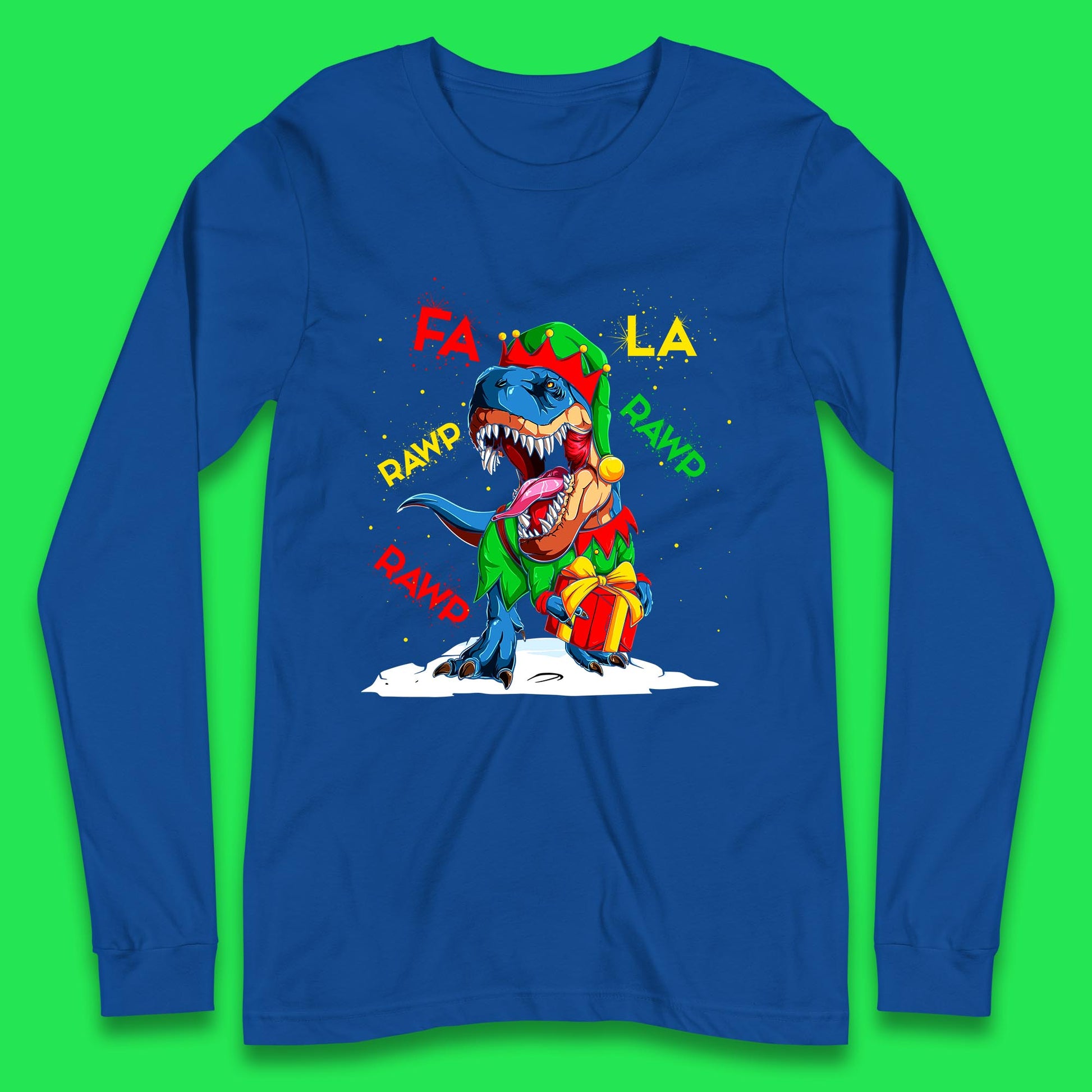 christmas dinosaur long sleeve t shirt