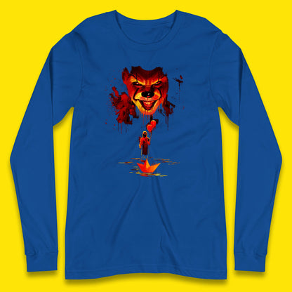 IT Clown Pennywise Halloween Horror Movie Character Serial Killer Clown Costume Long Sleeve T Shirt