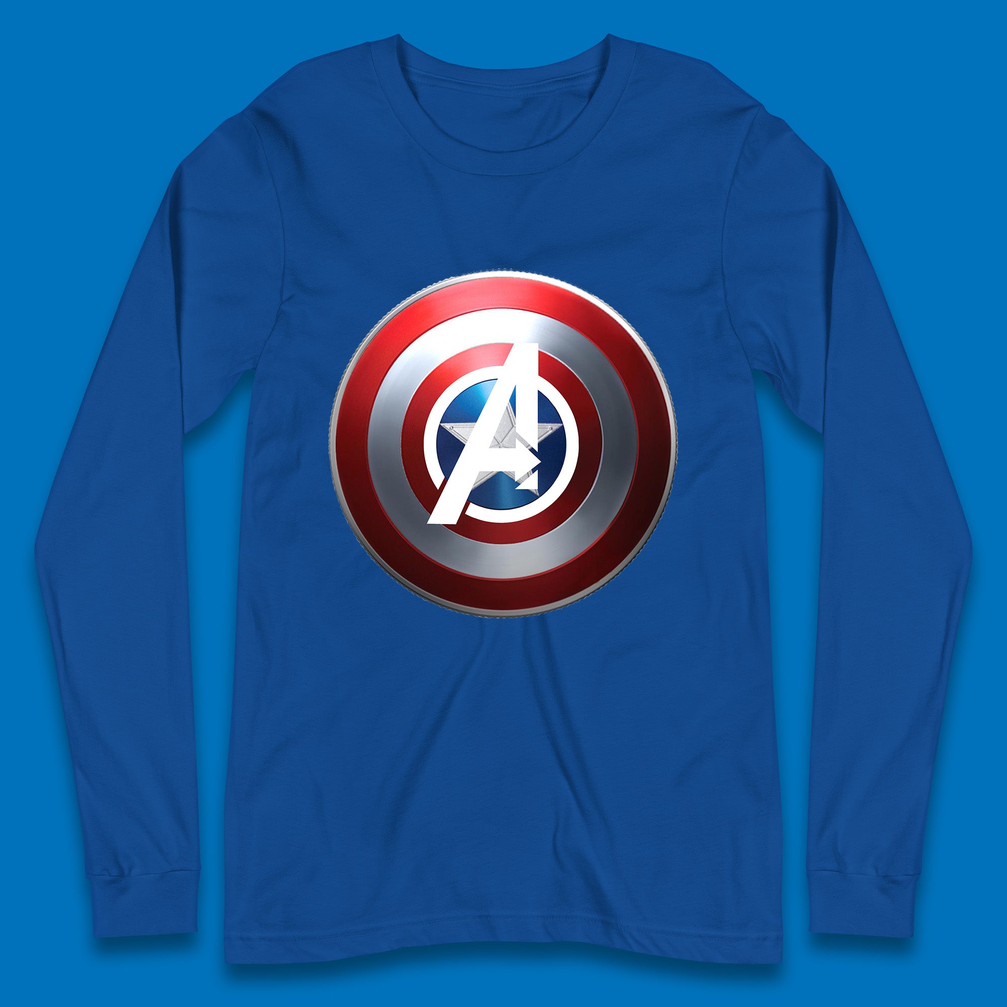Captain America's Shield Marvel Avengers Captain America Cosplay The Captain Steven Rogers Long Sleeve T Shirt