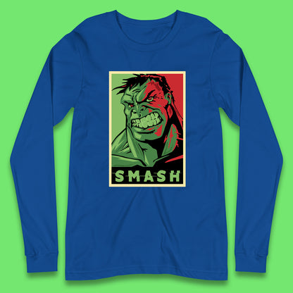 Marvels Avengers The Incredible Hulk Angry Face Smash Hulk Giant Man Hulk Superhero Movie Character Long Sleeve T Shirt