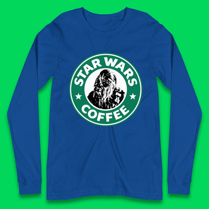 Chewbacca Star Wars Coffee Sci-fi Action Adventure Movie Character Starbucks Coffee Spoof 46th Anniversary Long Sleeve T Shirt