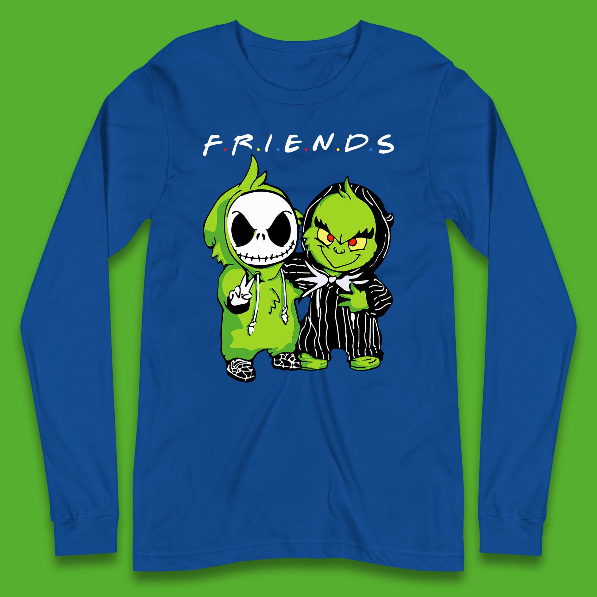 grinch and jack skellington long sleeve t shirt