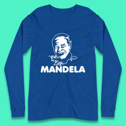 Mandela Portrait Art Black Lives Matter Nelson Mandela International Day Long Sleeve T Shirt
