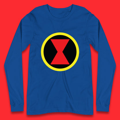 Black Widow Diy Black Symbol Logo Marvel Avengers Superhero Marvel Comics Gift for Marvel Fan Long Sleeve T Shirt