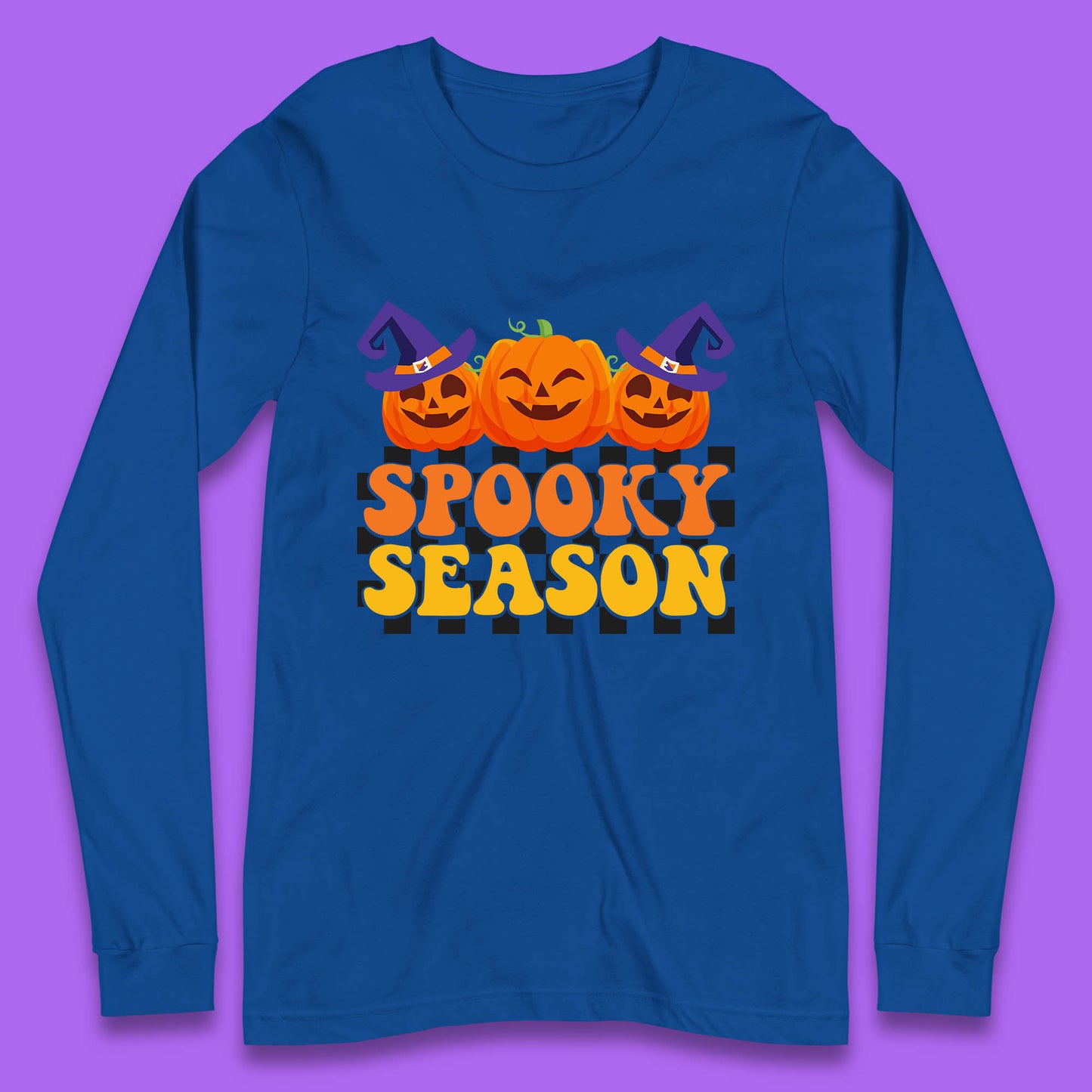 Spooky Season Halloween Jack-O-Lantern Pumpkins Spooky Vibes Long Sleeve T Shirt