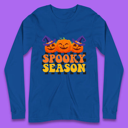Spooky Season Halloween Jack-O-Lantern Pumpkins Spooky Vibes Long Sleeve T Shirt