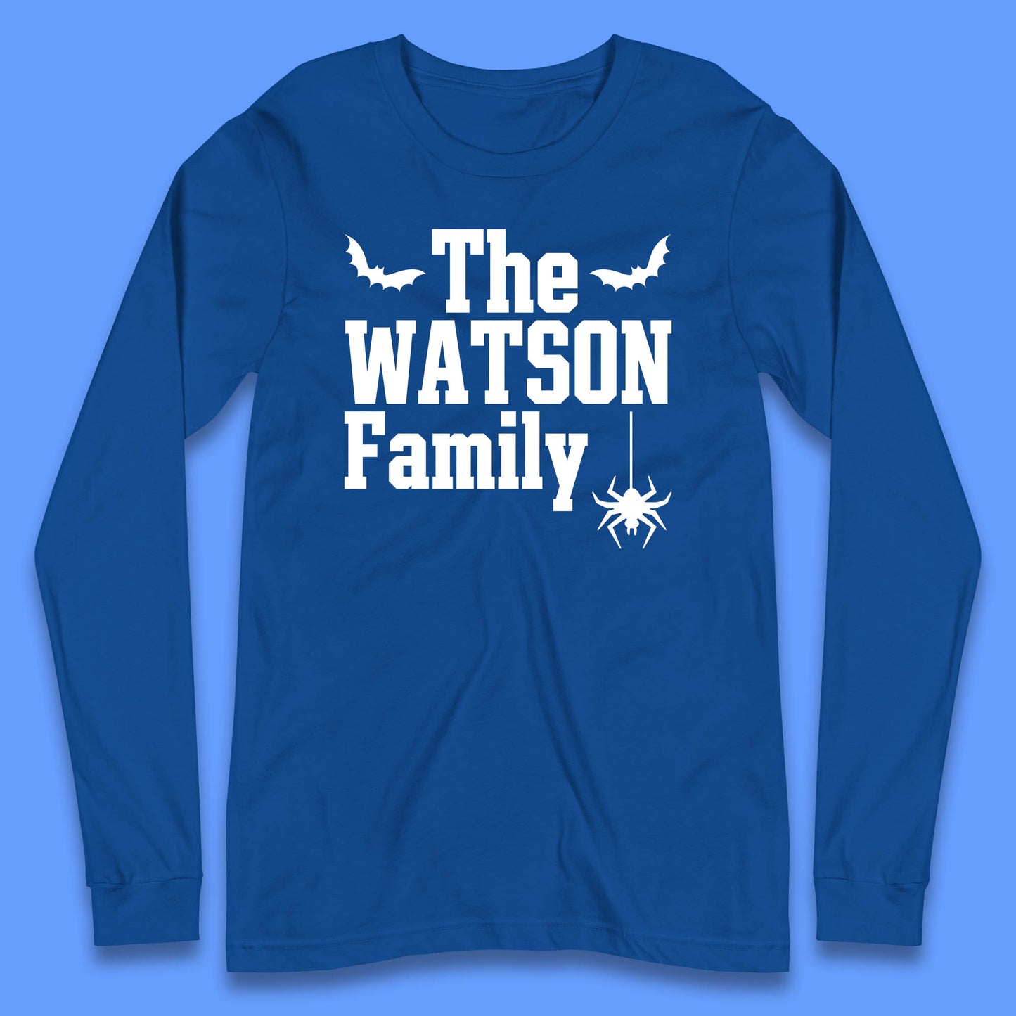 Personalised Halloween Family Your Name Horror Scary Spooky Matching Costume Long Sleeve T Shirt