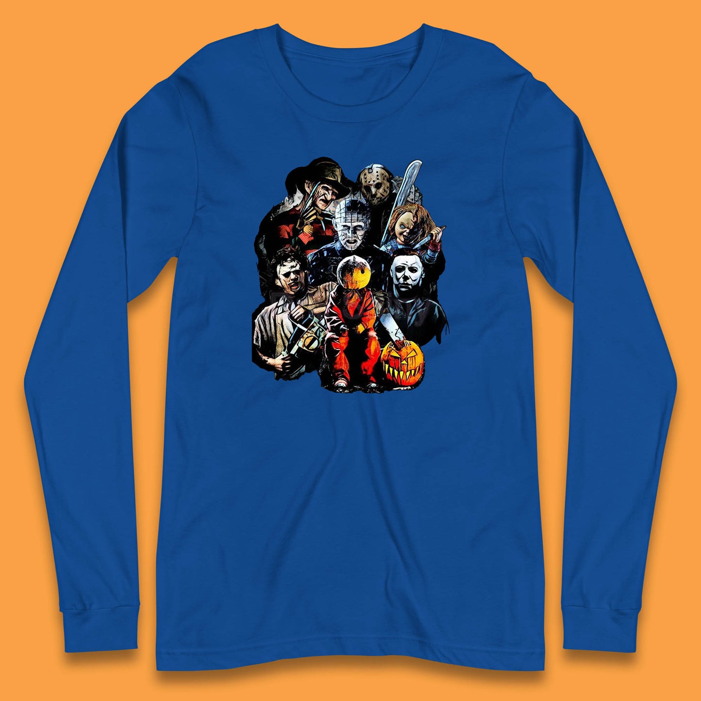 Halloween Horror Movie Characters Friends Halloween Villians Serial Killers Long Sleeve T Shirt