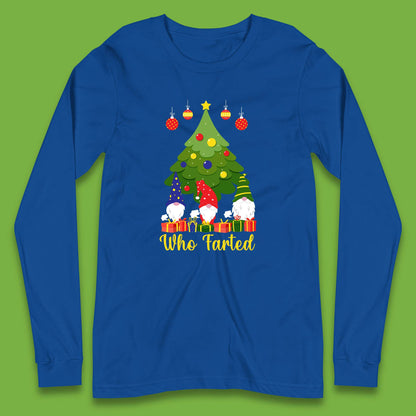 who farted christmas gnomes funny long sleeve t shirt