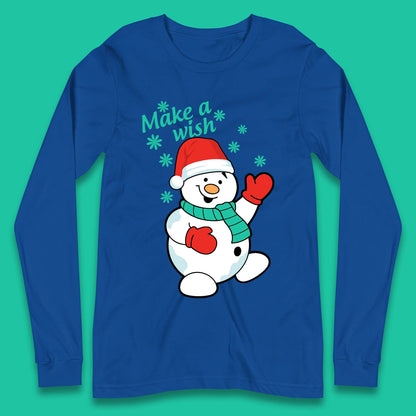 Make A Wish Snowman Christmas Long Sleeve T-Shirt