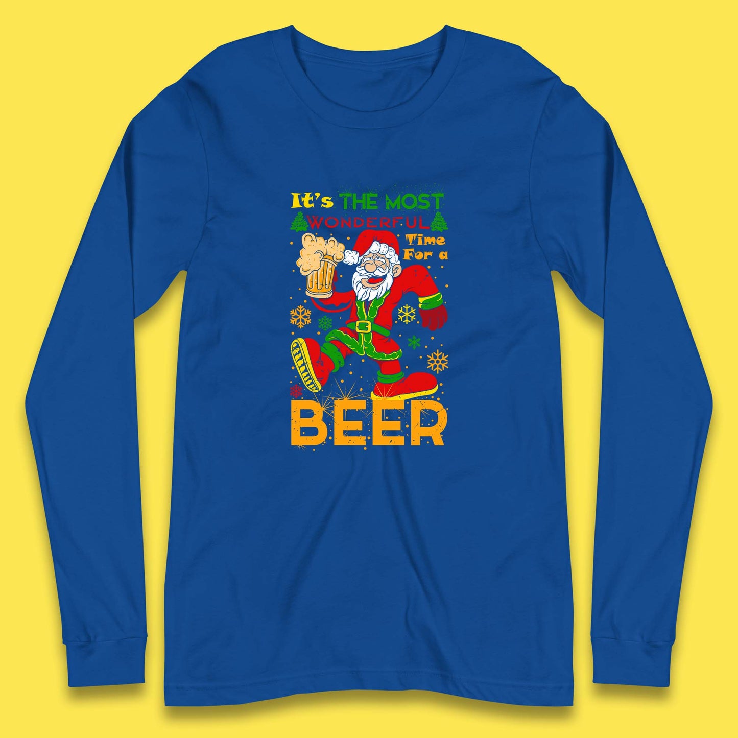 santa drink beer long sleeve t shirt