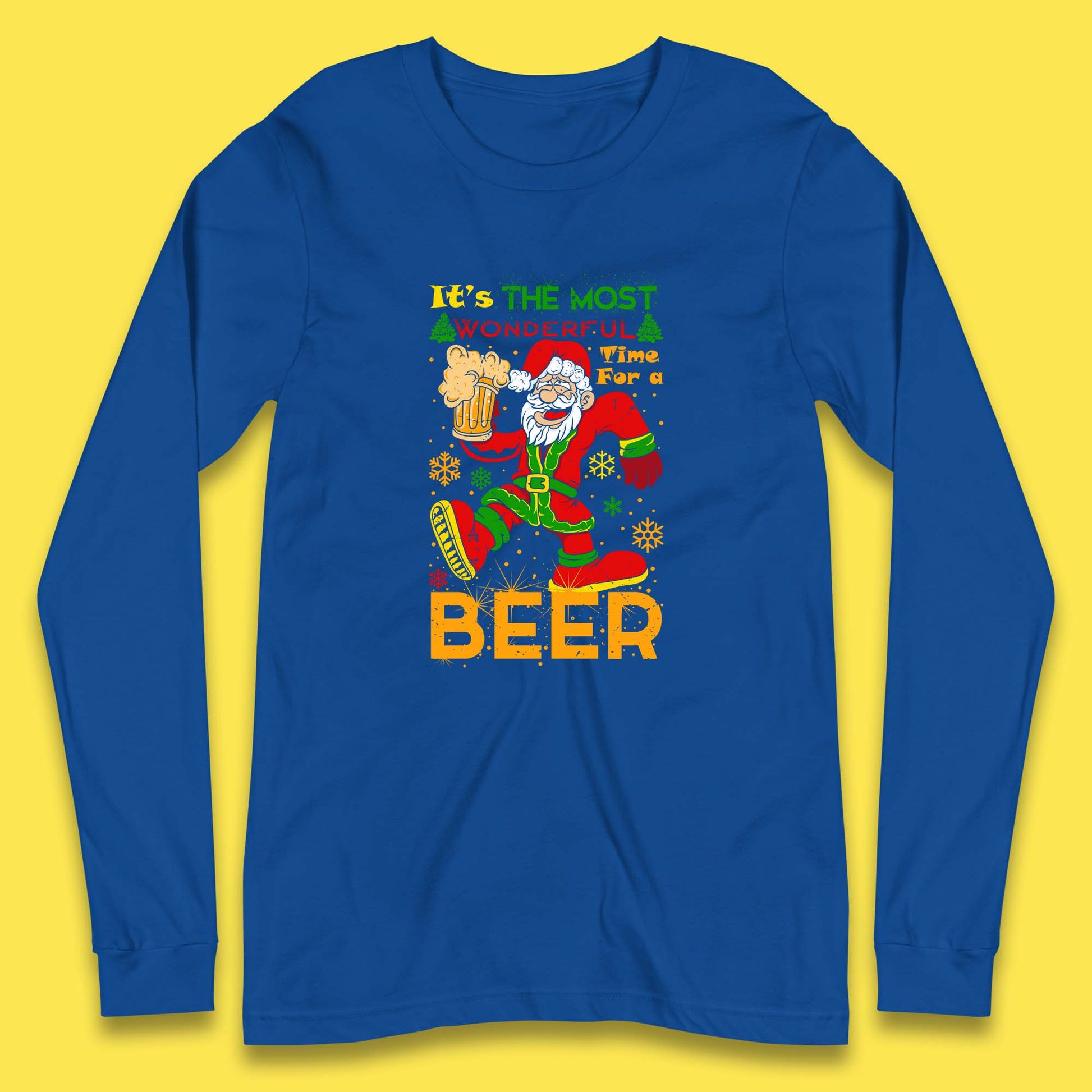 santa drink beer long sleeve t shirt