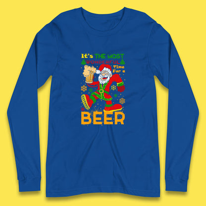 santa drink beer long sleeve t shirt