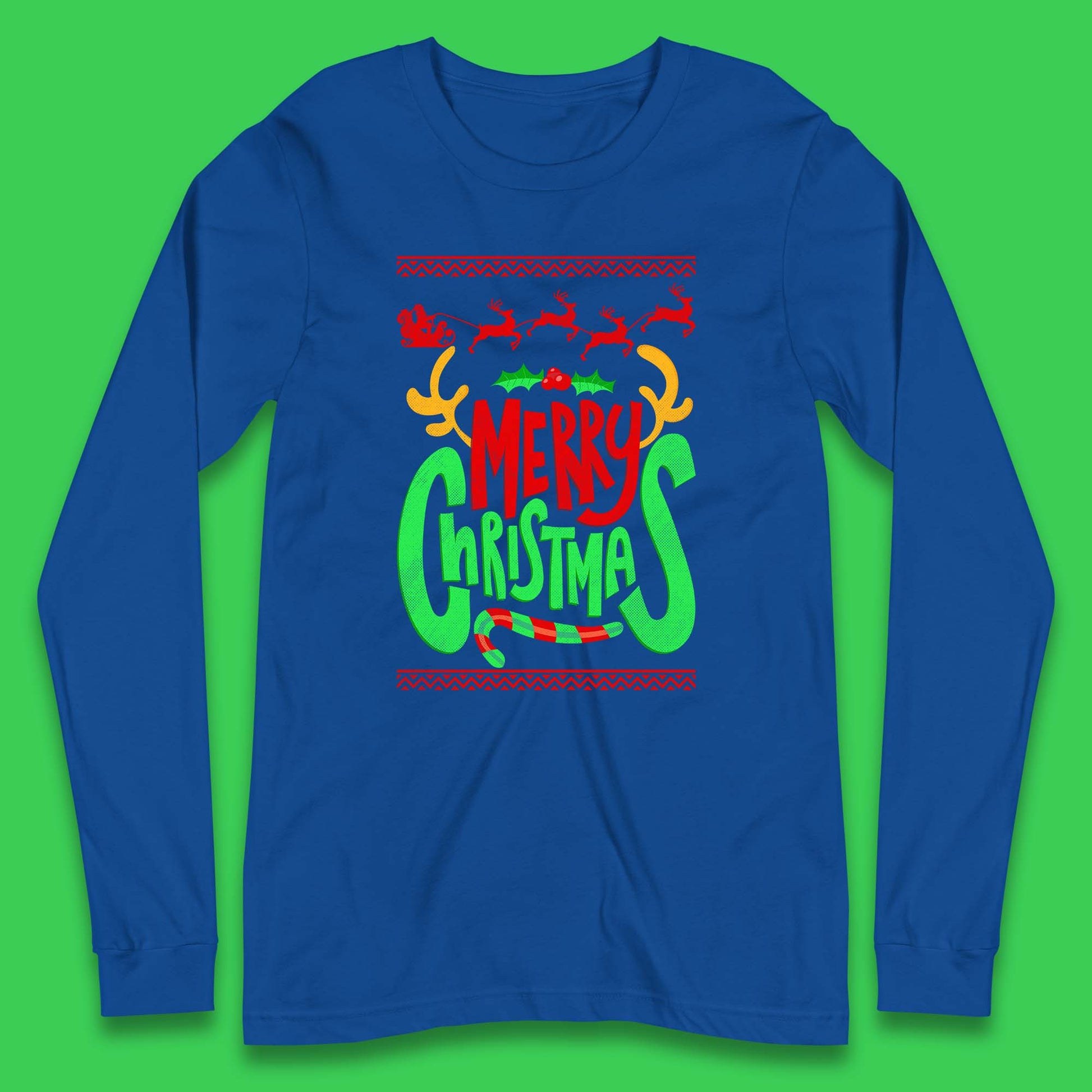 christmas reindeer antlers long sleeve t shirt