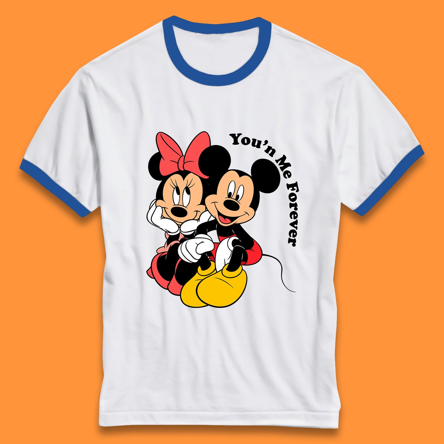 You'n Me Forever Disney Mickey & Minnie Mouse Disneyland Cartoon Characters Disney World Walt Disney Ringer T Shirt