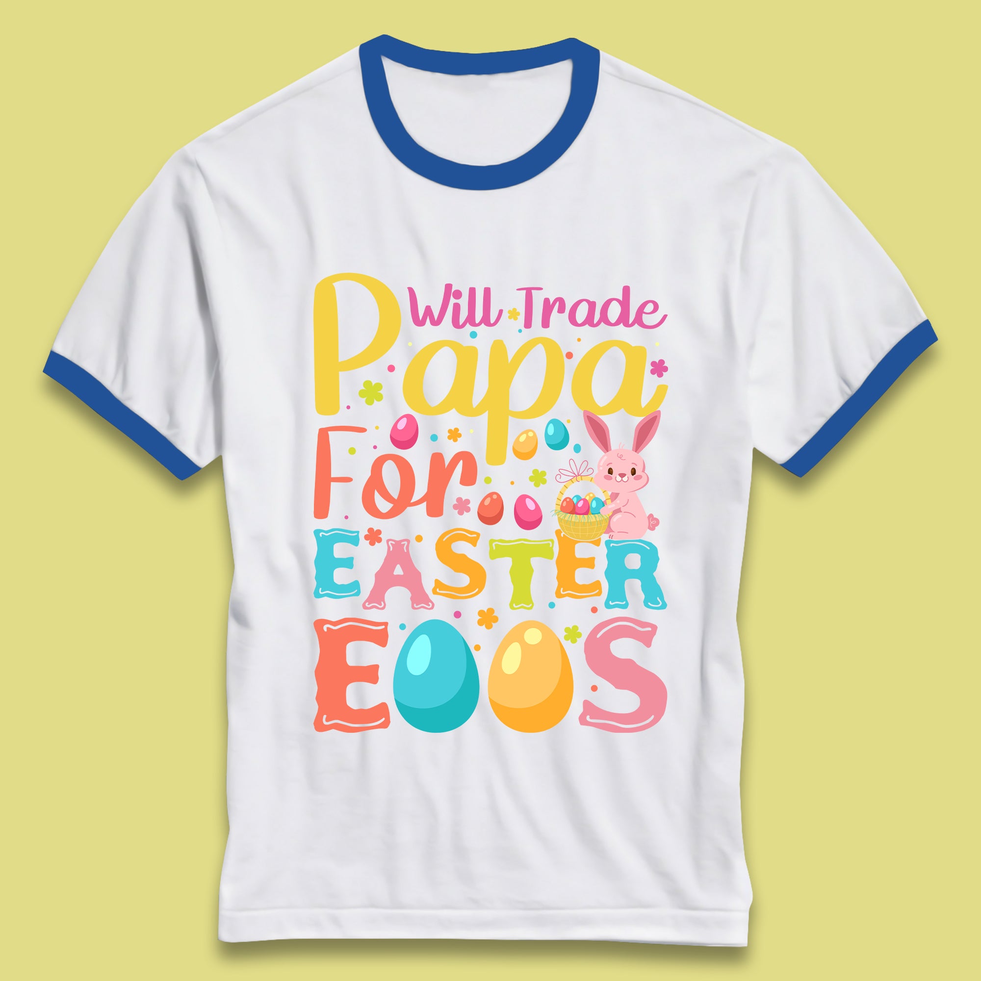 Papa For Easter Eggs Ringer T-Shirt