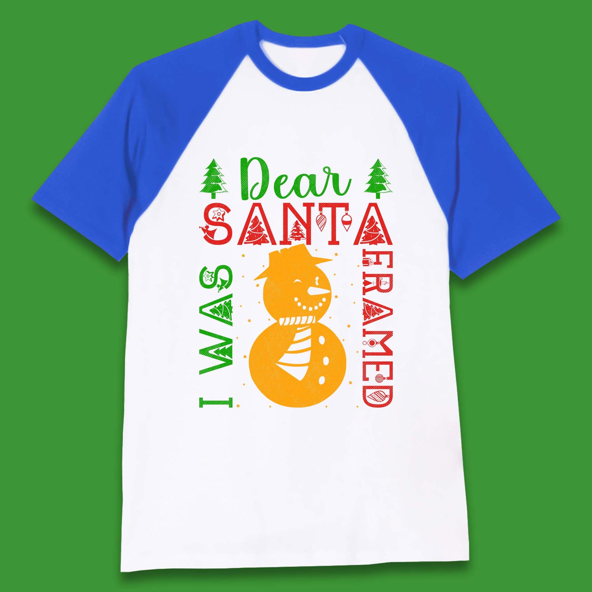 snowman christmas baseball t shirt