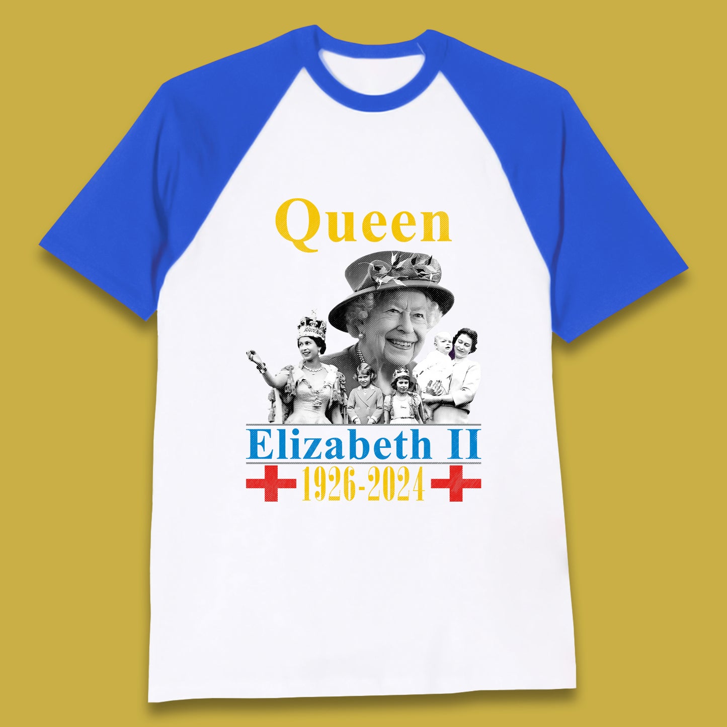 Queen Elizabeth II Baseball T-Shirt