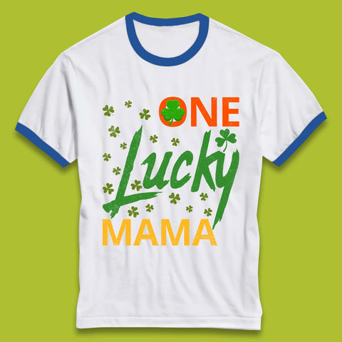 One Lucky Mama Patrick's Day Ringer T-Shirt