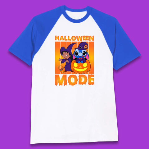 Halloween Mode Disney Lilo & Stitch Halloween Pumpkin Witch Hat Stitch Spooky Disneyland Trip Baseball T Shirt