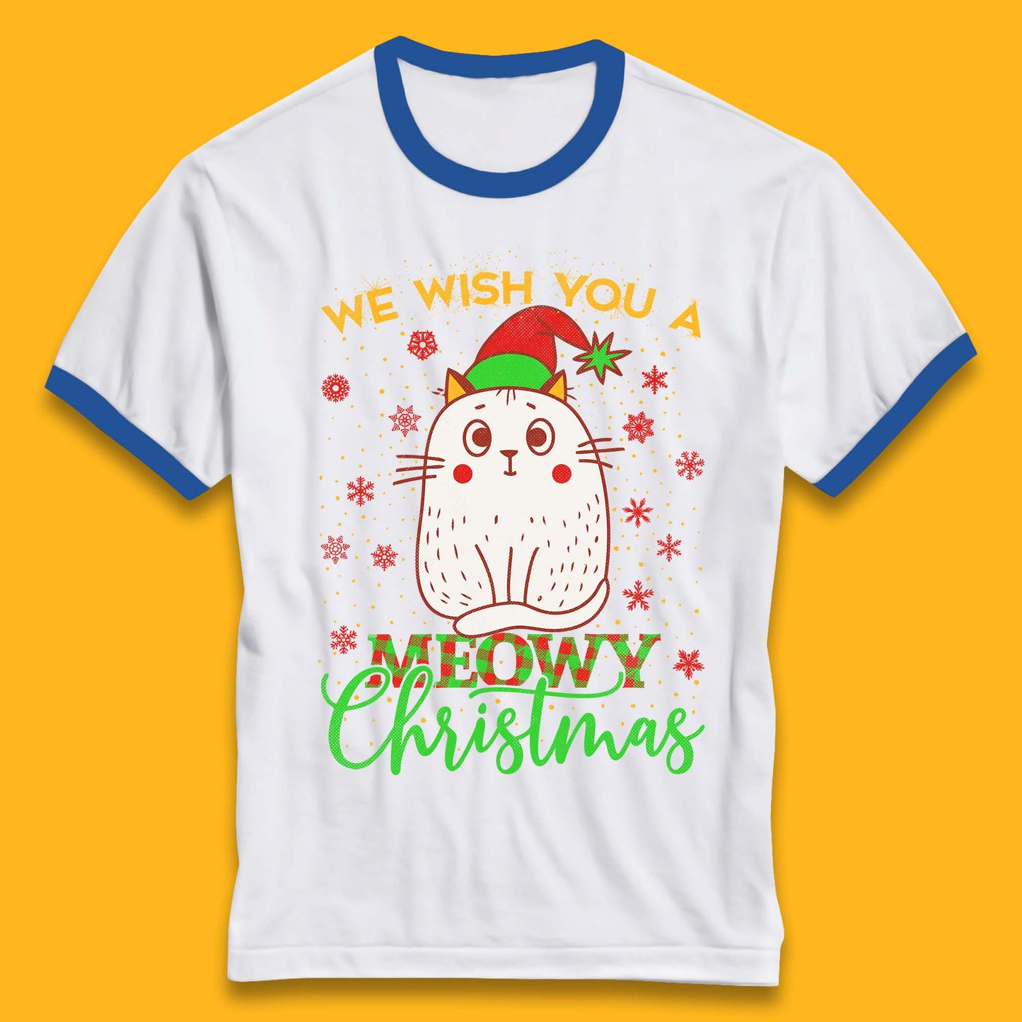 Meowy Christmas Ringer T-Shirt