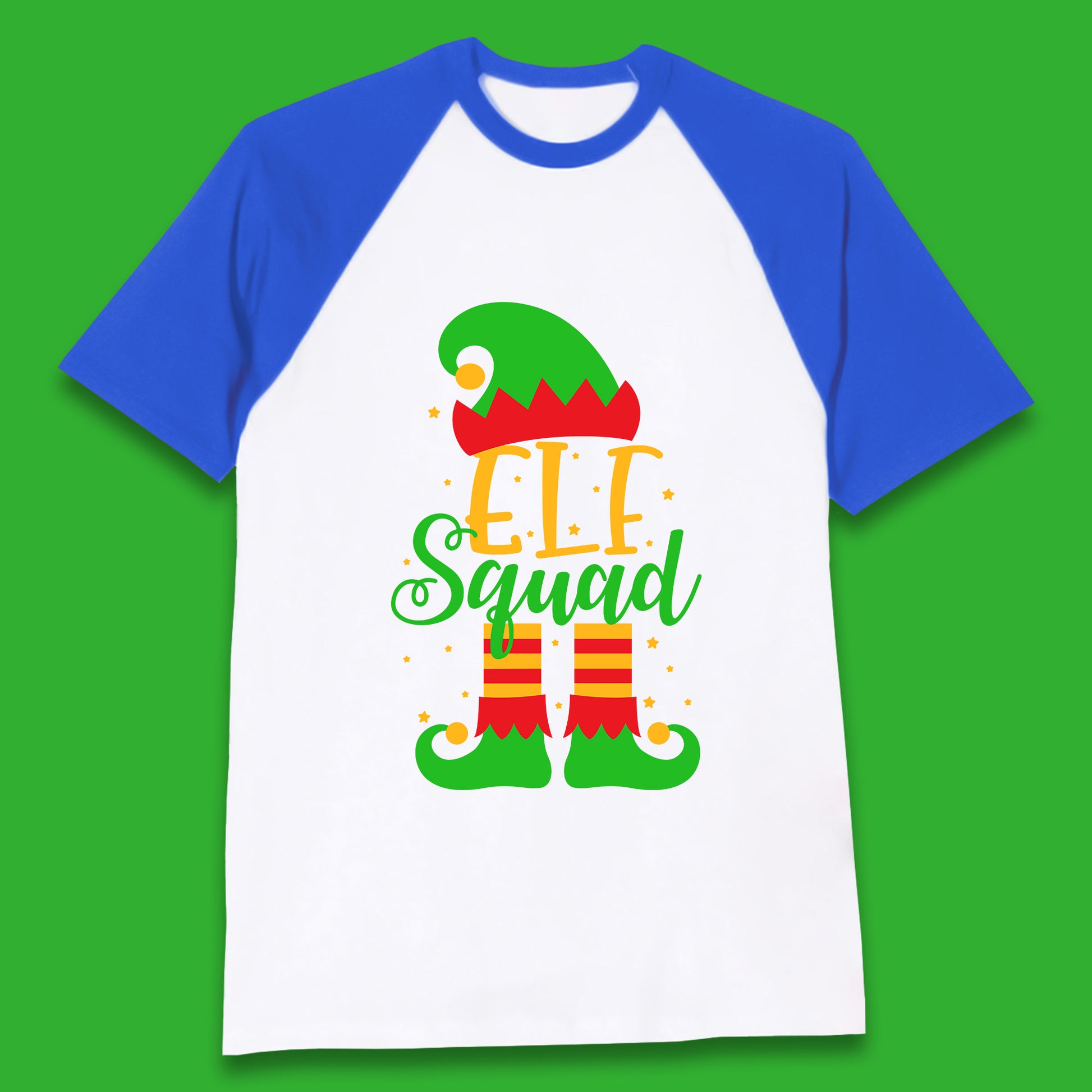 christmas elf squad baseball t shirt