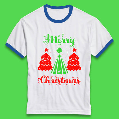 merry christmas tree ringer t shirt