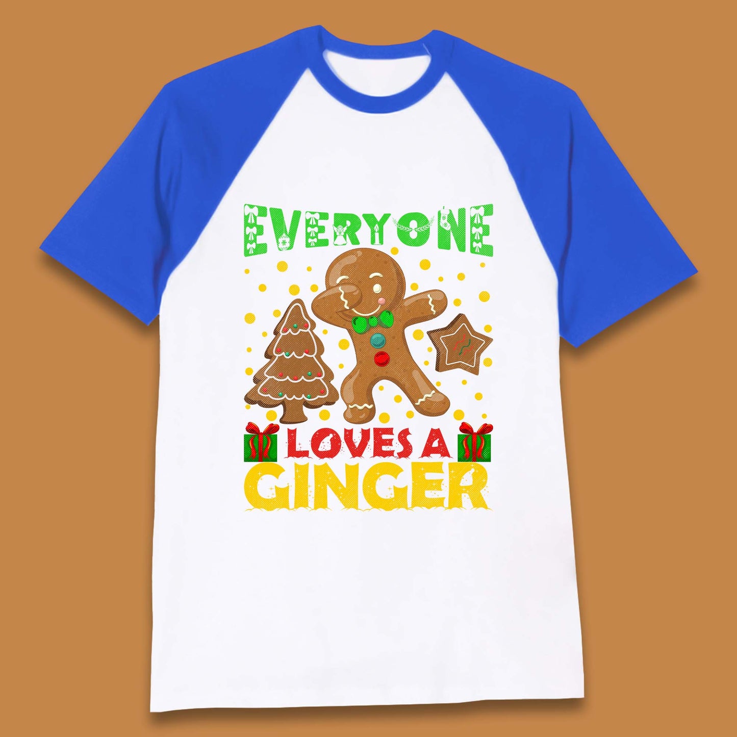 Dabbing Gingerbread Christmas Baseball T-Shirt